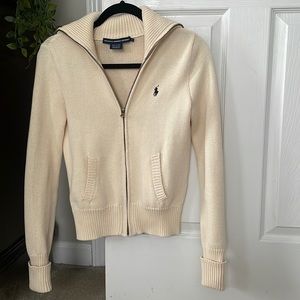 Ralph Lauren cream zip sweater